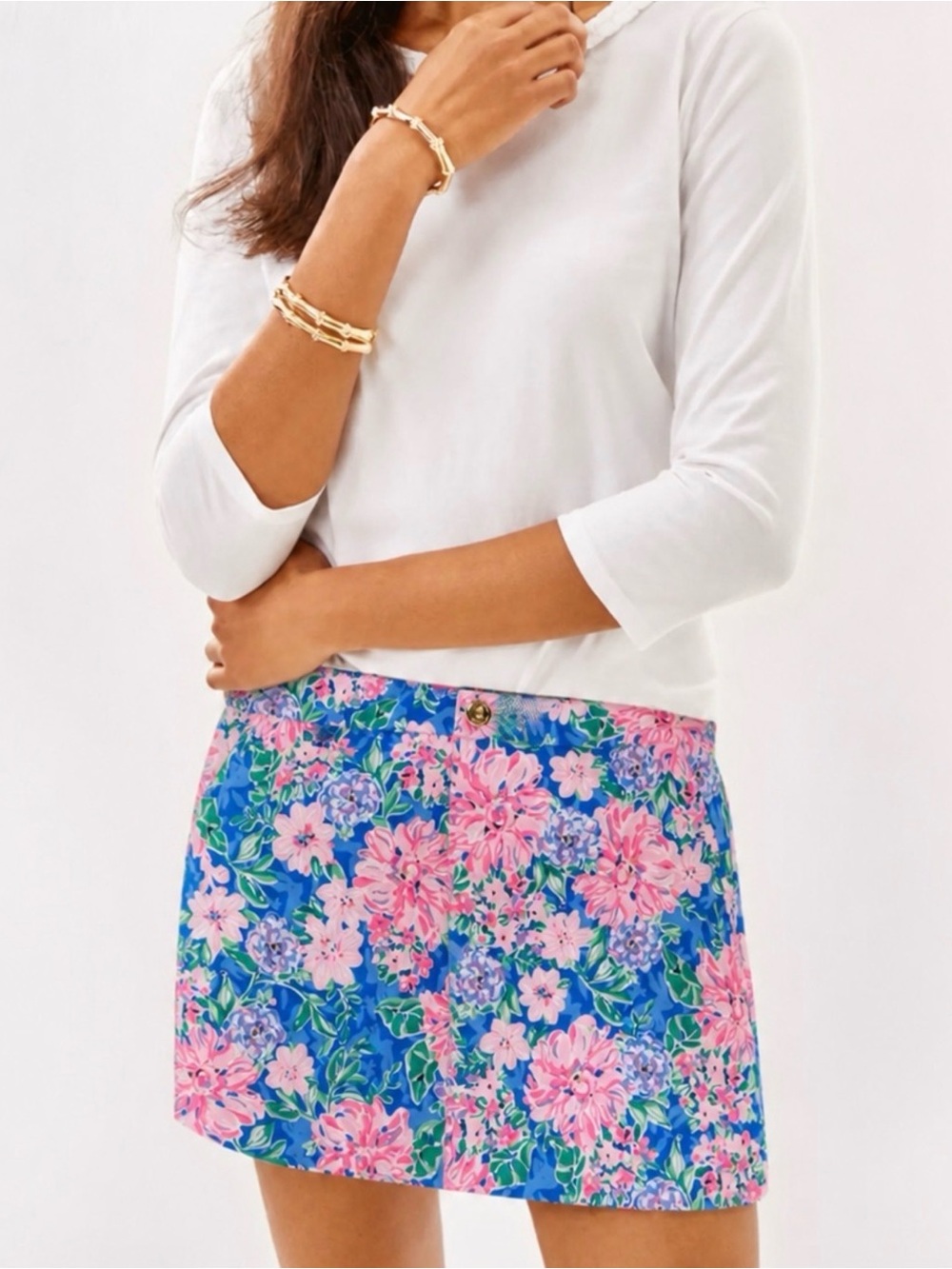 Lilly Pulitzer Pink & Blue Floral Mini Skort